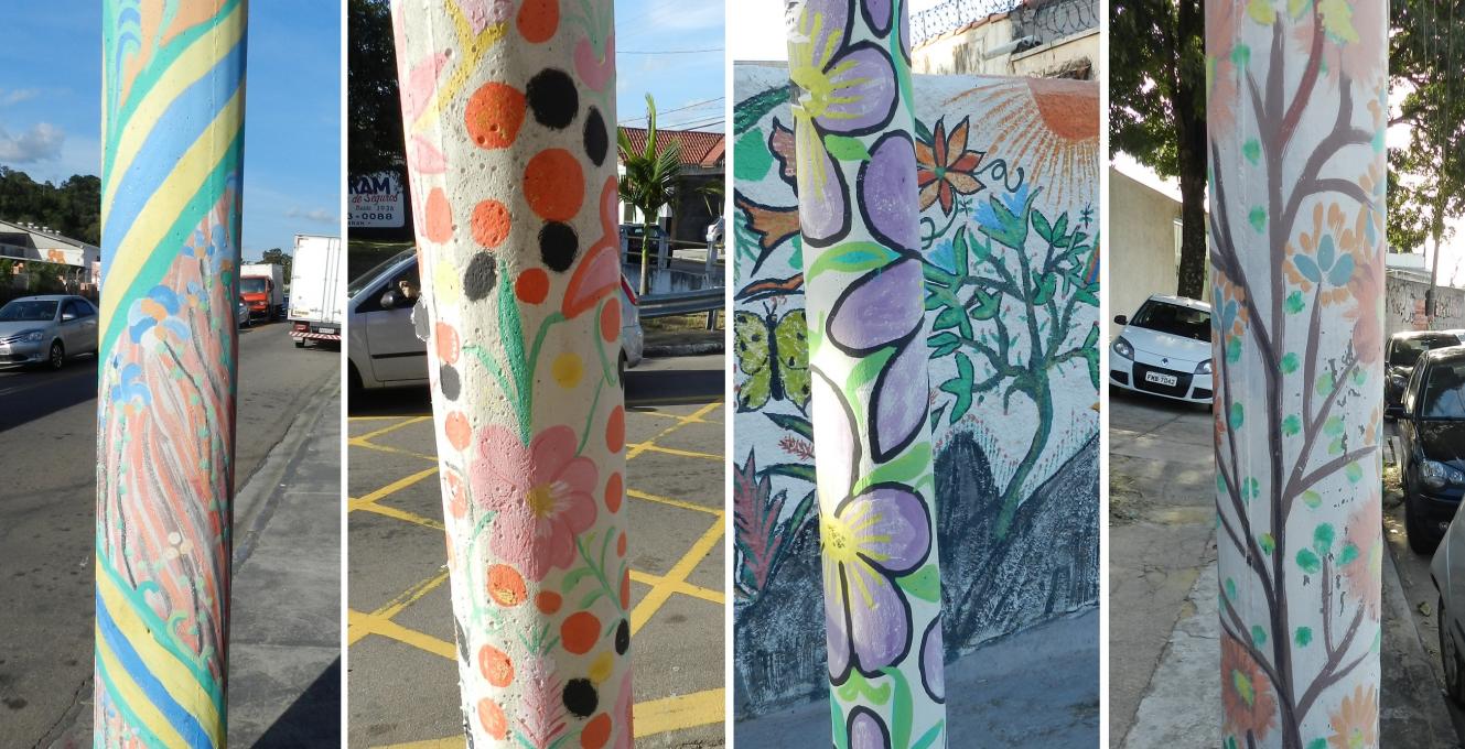  Moradora cria a rua dos postes coloridos na Ponte São João