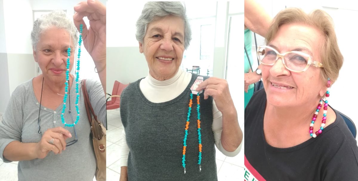 Correntinha do Bem: vovós fazem arte para enfeitar óculos