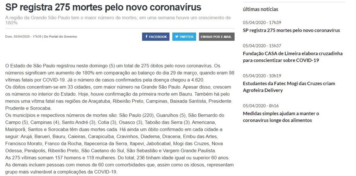 Governo do Estado subnotifica os casos de coronavírus em Jundiaí