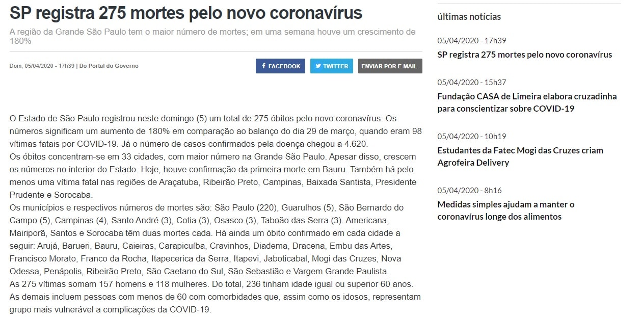  Governo do Estado subnotifica os casos de coronavírus em Jundiaí