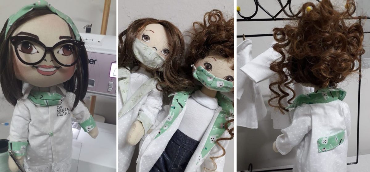 Criatividade marca artesanato local em bonecas médicas e enfermeiras personalizadas