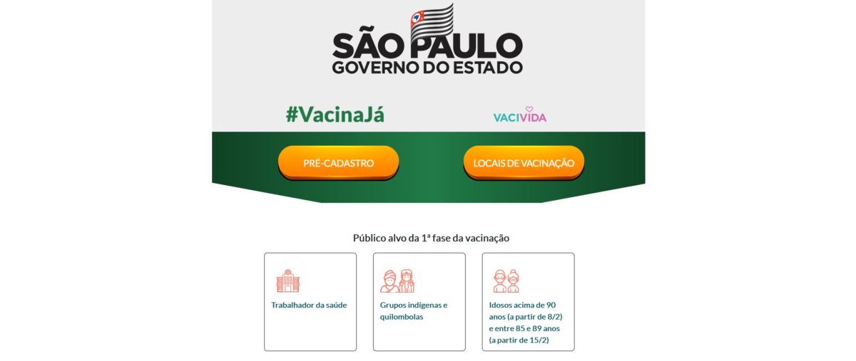 Aberto o pré-cadastro para vacinação de quem tem 85 anos ou mais
