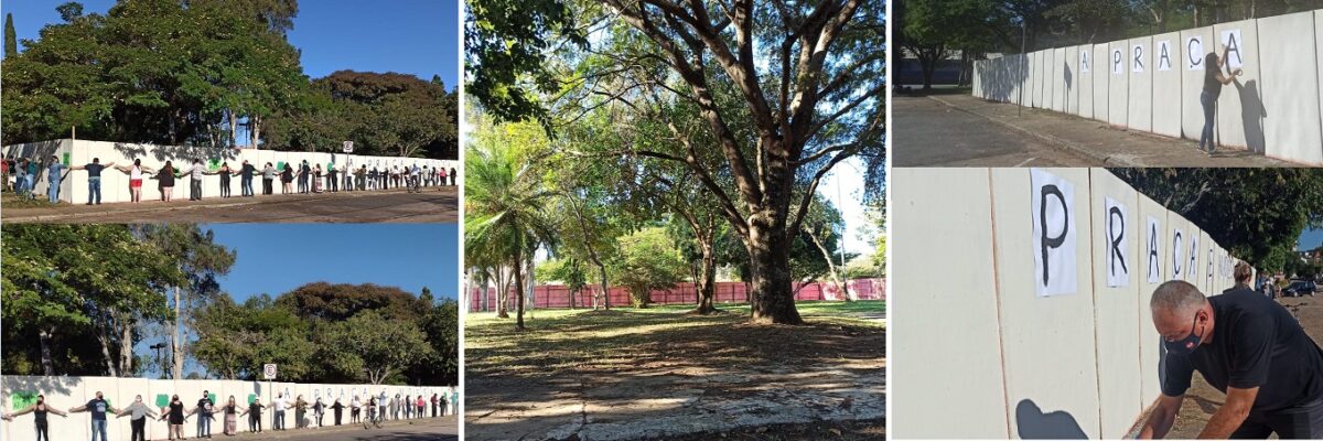 Moradores da Vila Liberdade ‘abraçam’ praça para tentar salvar árvores