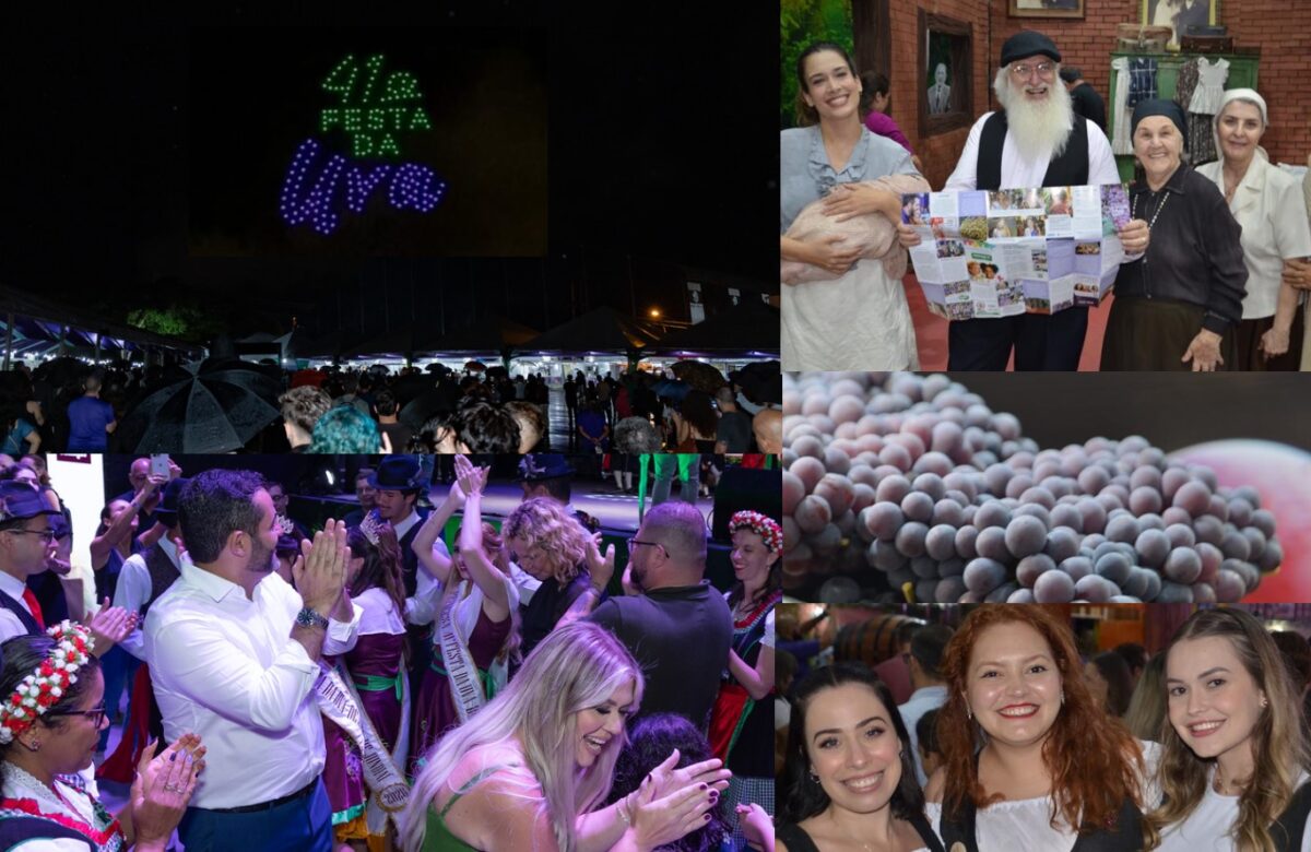 Festa na tina de uva e no céu