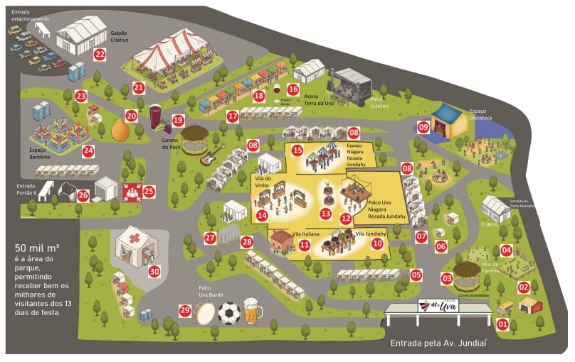 O Mapa da Festa da Uva 2026